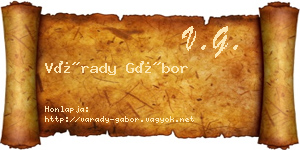 Várady Gábor névjegykártya